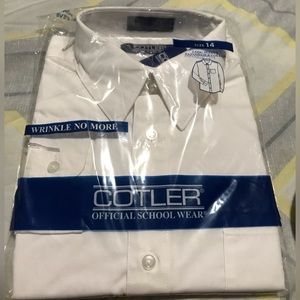 Boys size 14 white Long Sleeve Expanded Collar Official School Uniform Shirt